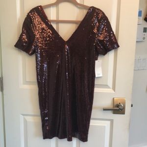 Deep cut sequin dress